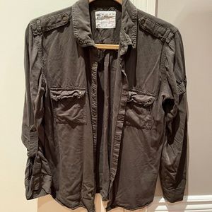 Garage khaki button up shirt